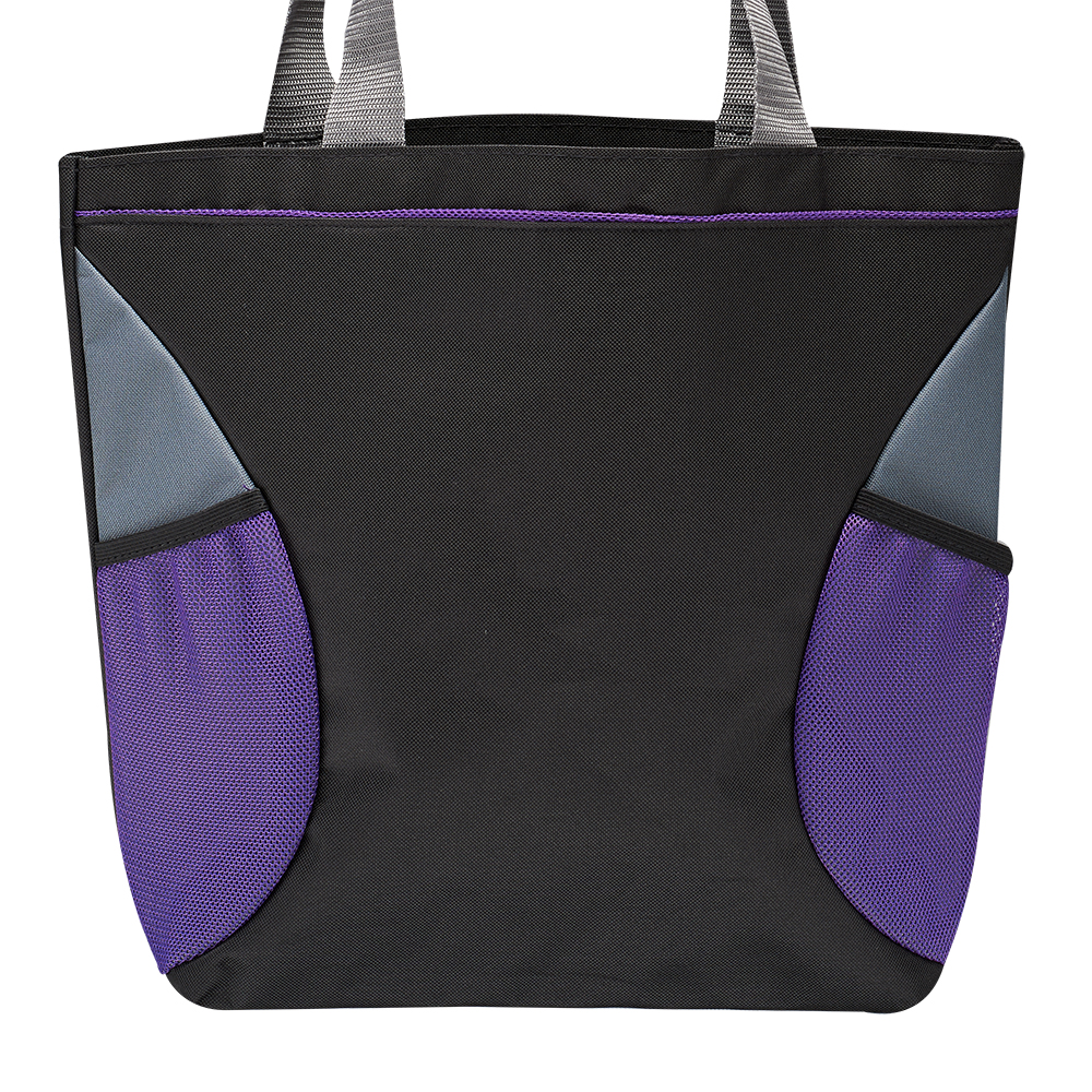 Shoulder Tote Bag with Mesh Pocket, custom tote bag with logo imprint 2
