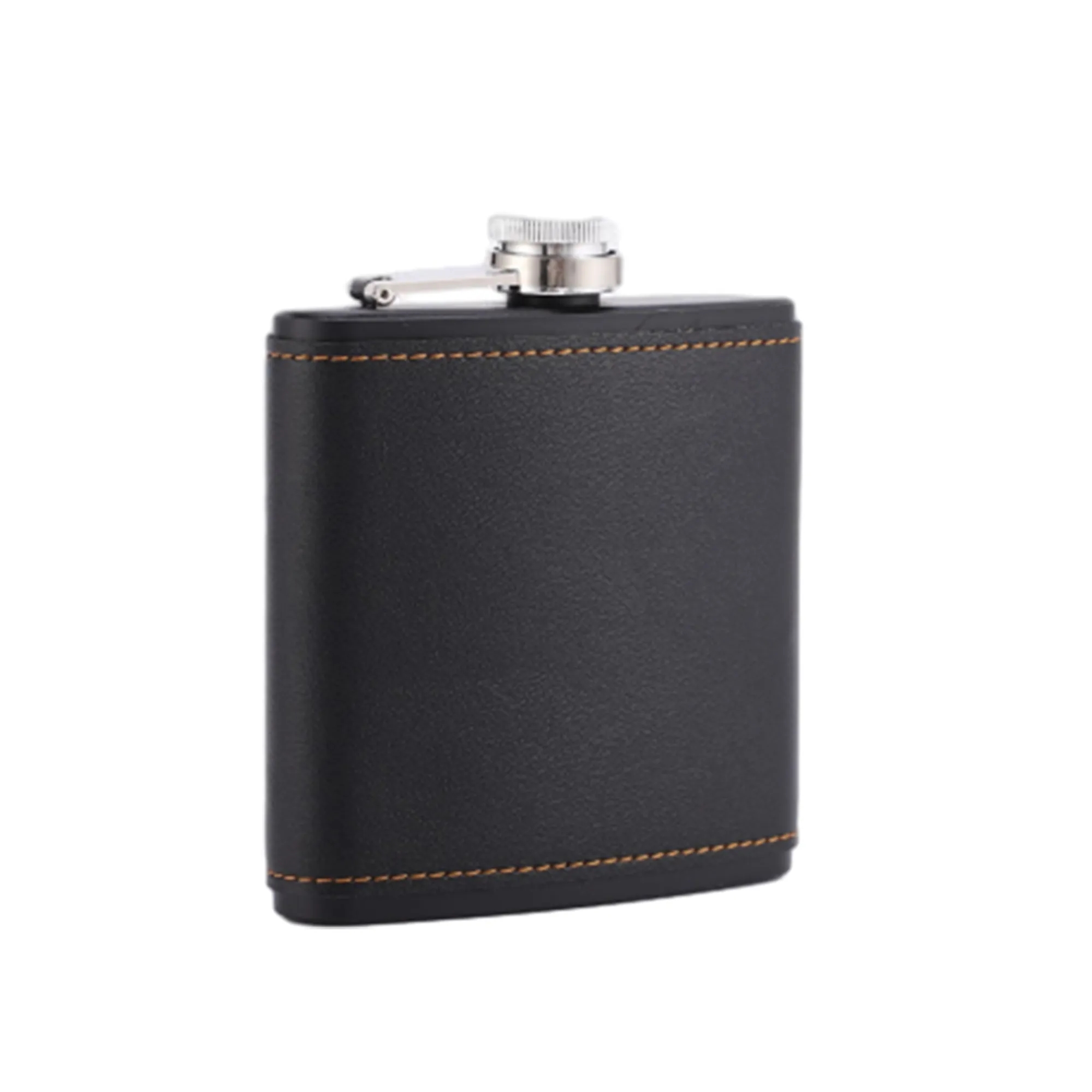 8 Oz Portable Hip Flask With Anti-Lost Cap, custom water bottle with logo imprint 7