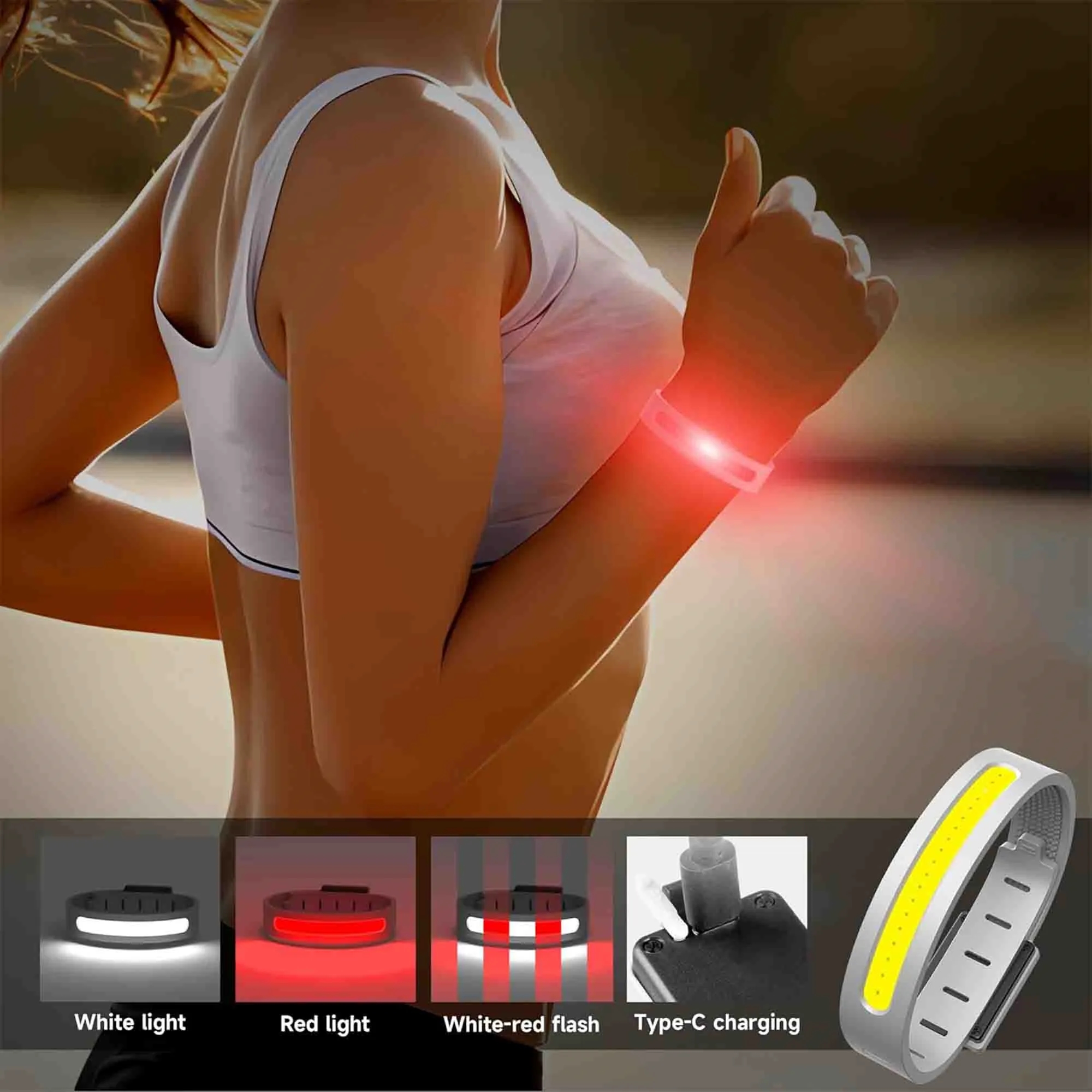 COB Running Armband Sport USB Rechargeable 6