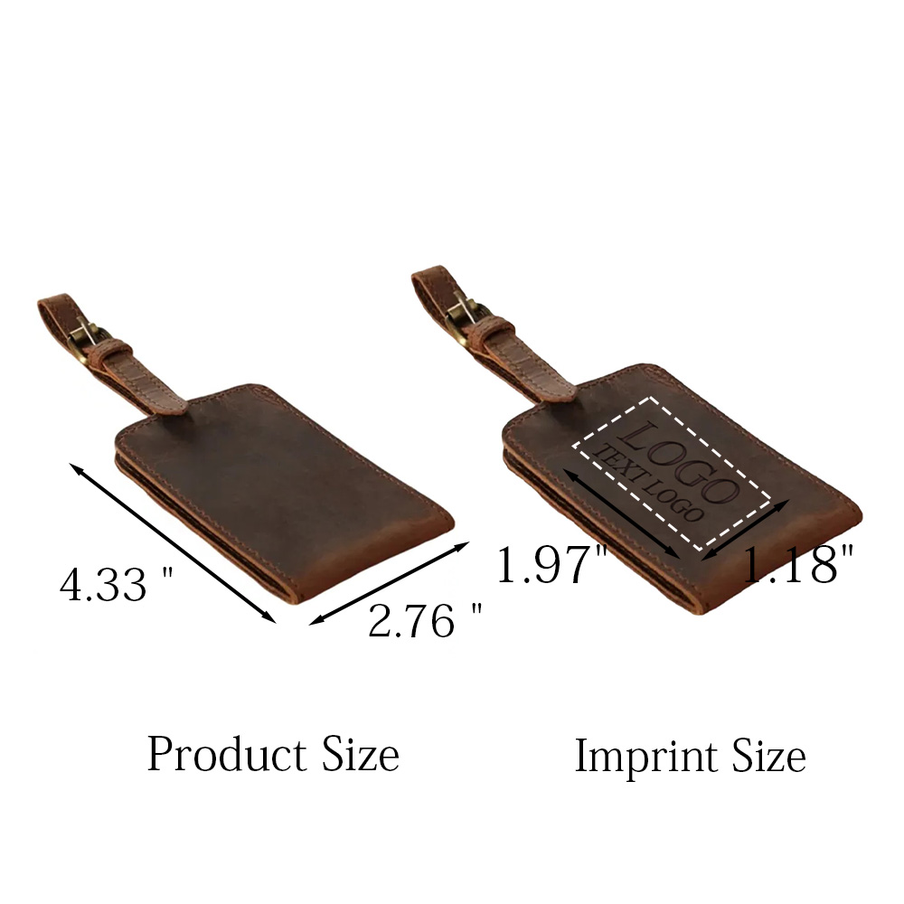 Brown Genuine Leather Luggage Tag 9