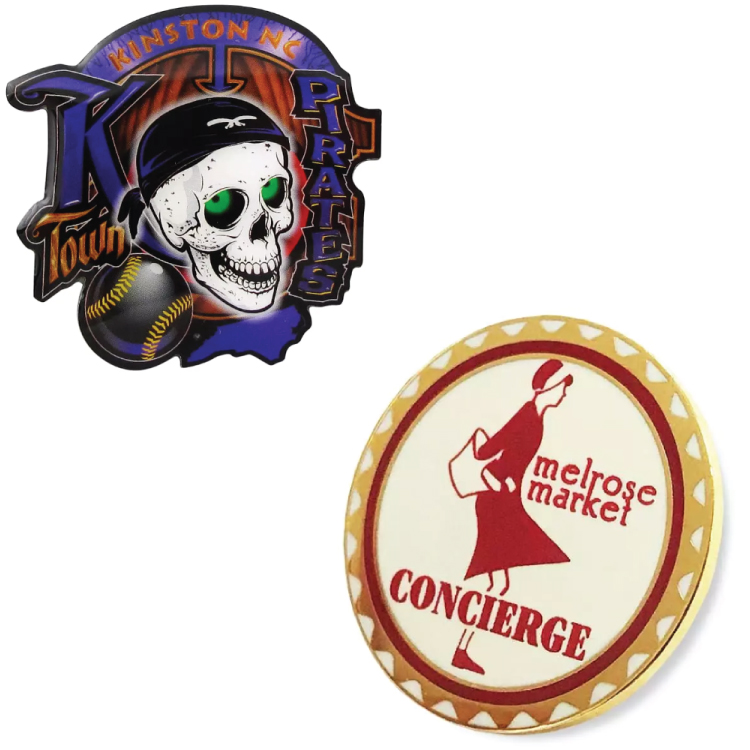 3/4" Full Color Offset Printed Lapel Pin with Epoxy Dome 2