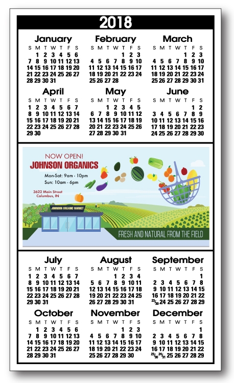 Utility Year-at-a-Glance Kwik-Stik Calendar w/ Center Ad Space 2