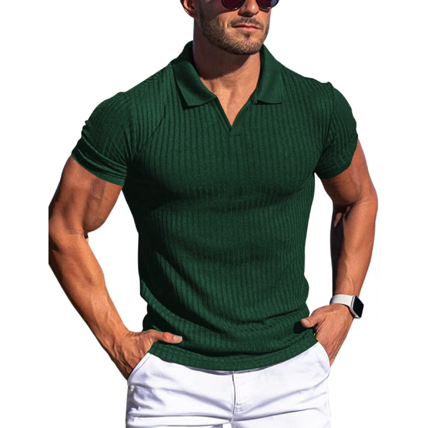Polo Shirts for Men Short Sleeve Slim Fit Shirts Casual Stretch 9