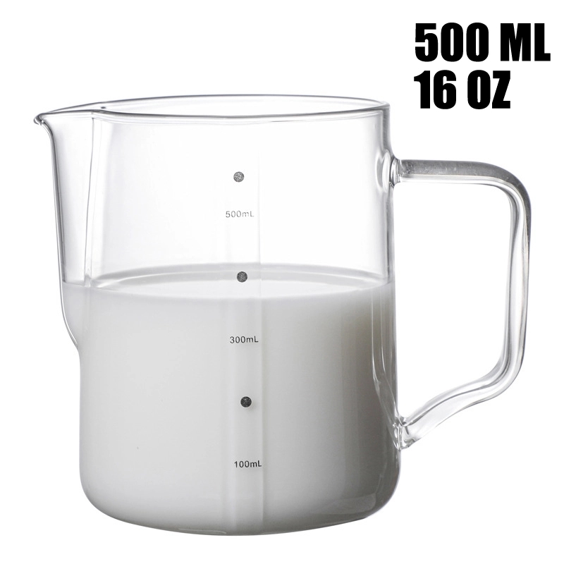 10/16 OZ. Glass Milk Frothing Pitcher Cup - Latte Art 7