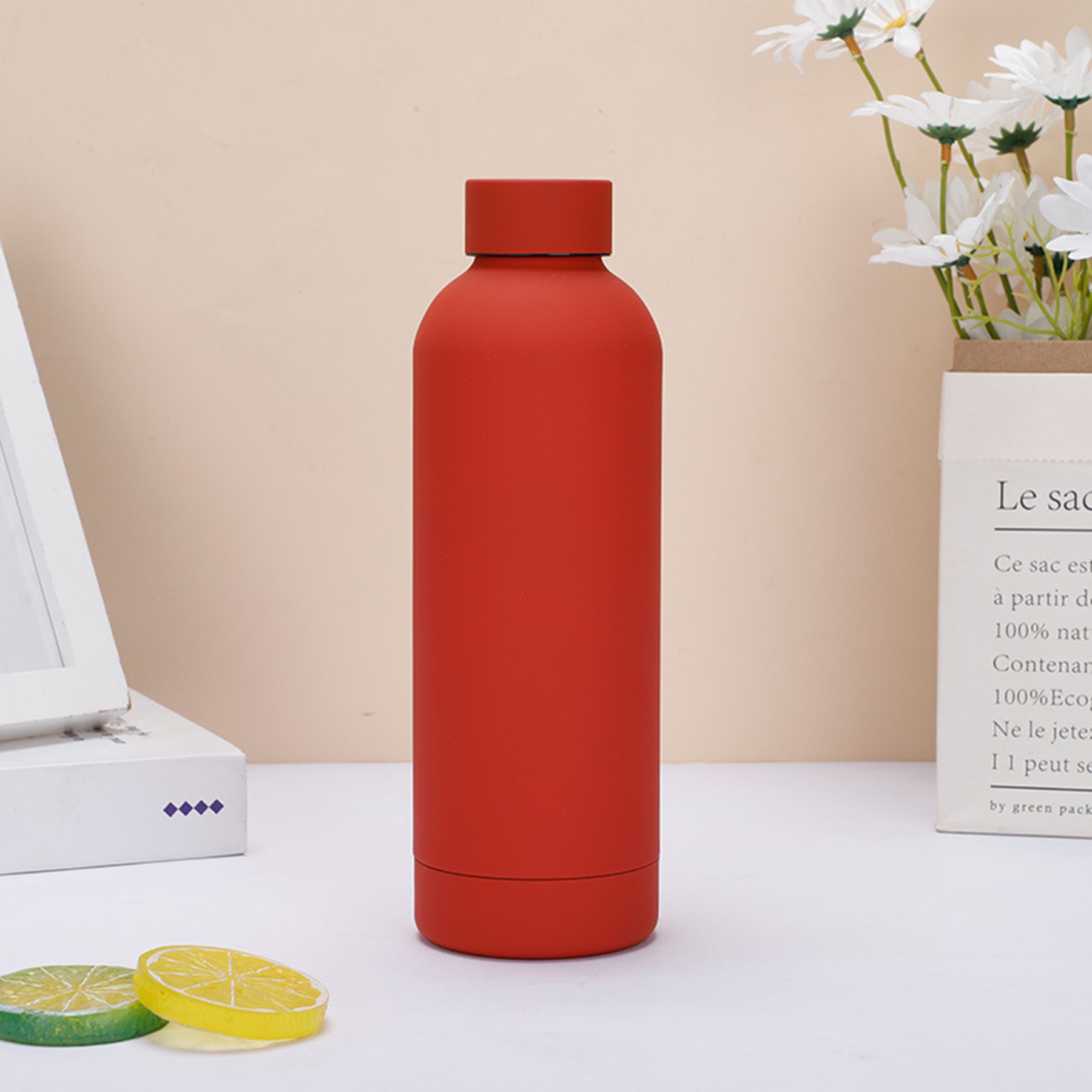 500Ml/17Oz Stainless Steel Frosted Rubber Insulated Water Cup 2