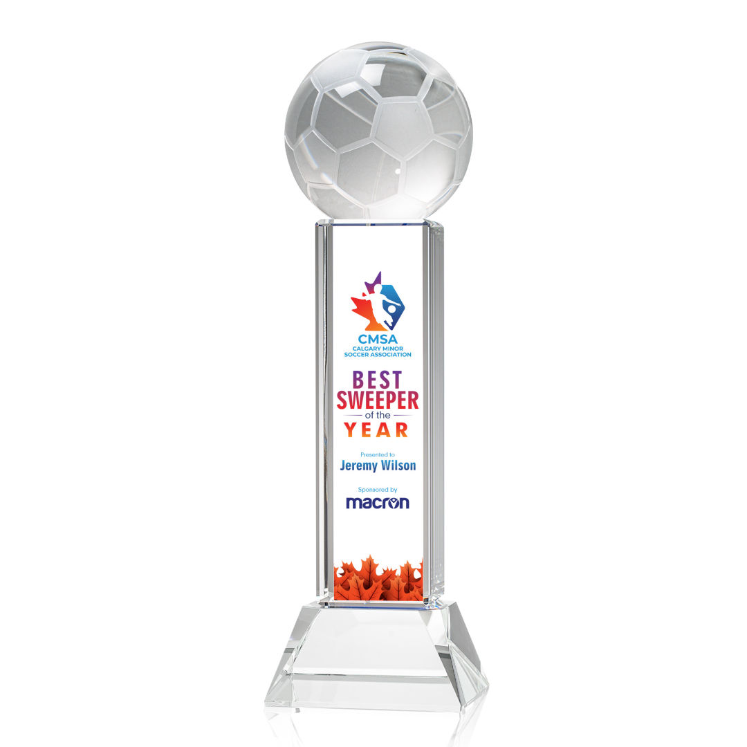 Soccer Ball VividPrint™ Award on Stowe - Clear 3