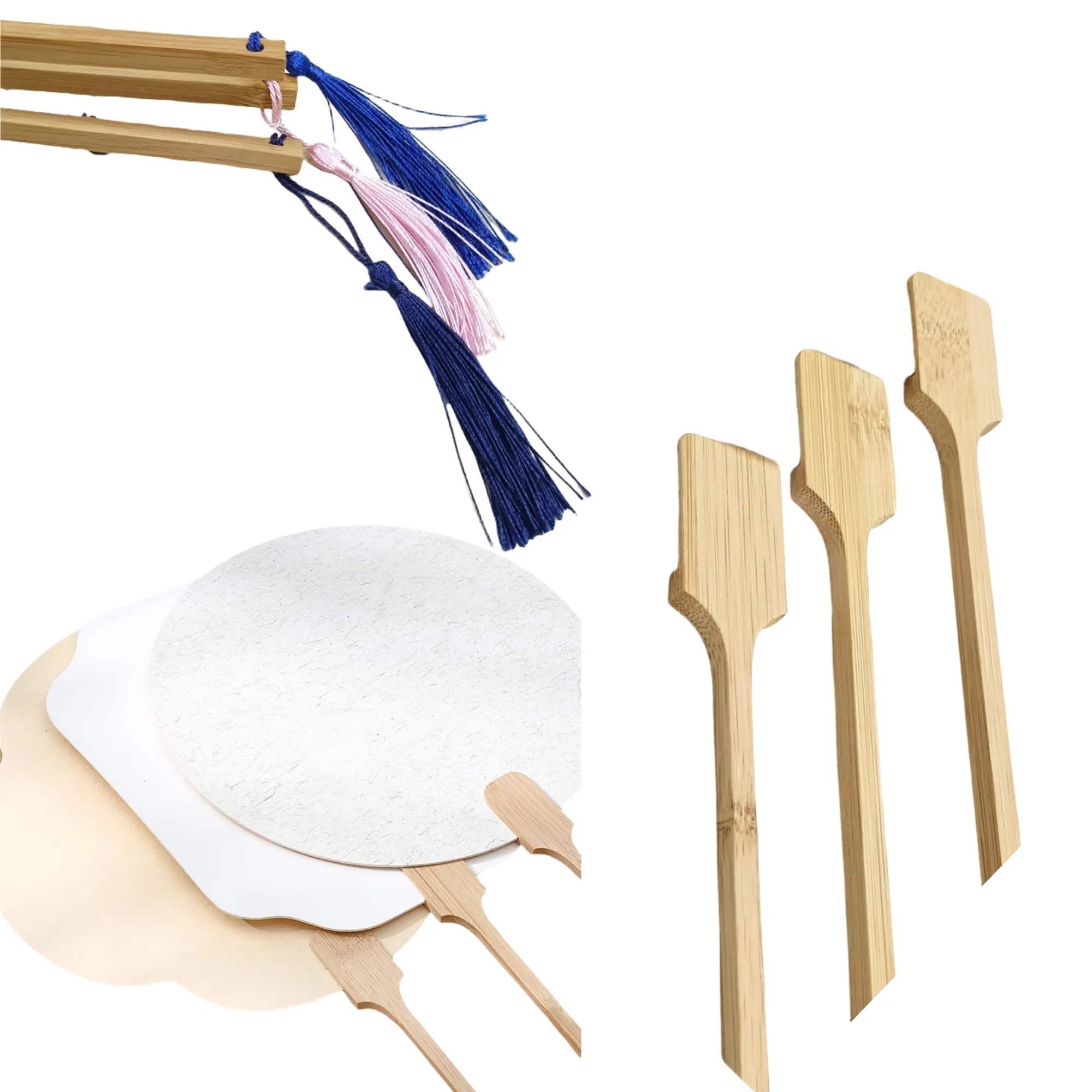 Double-Sided Thickened Blank Chinese-Style Round Fan for DIY 3