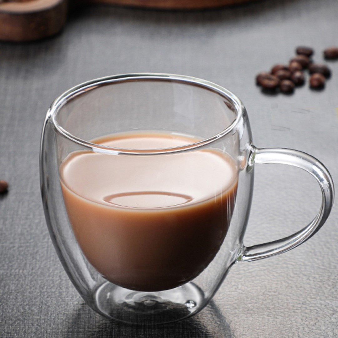Double Wall Insulated Glass Mug with Handles 3