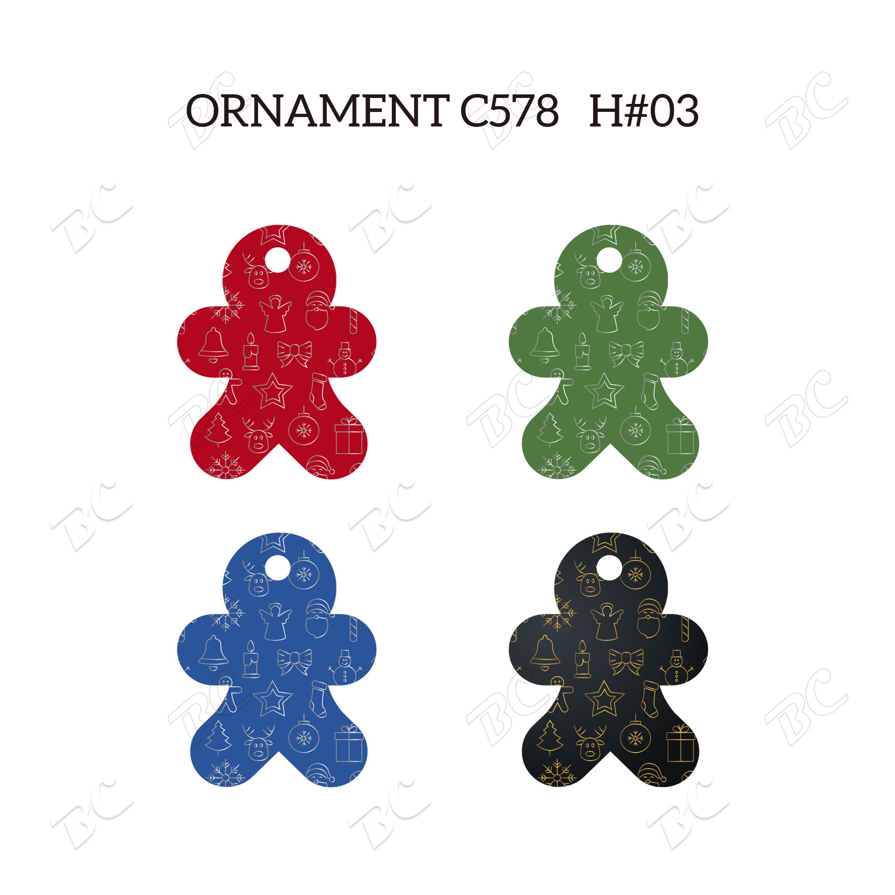Free Shipping Full Color Christmas Ornament - Ginger man 7