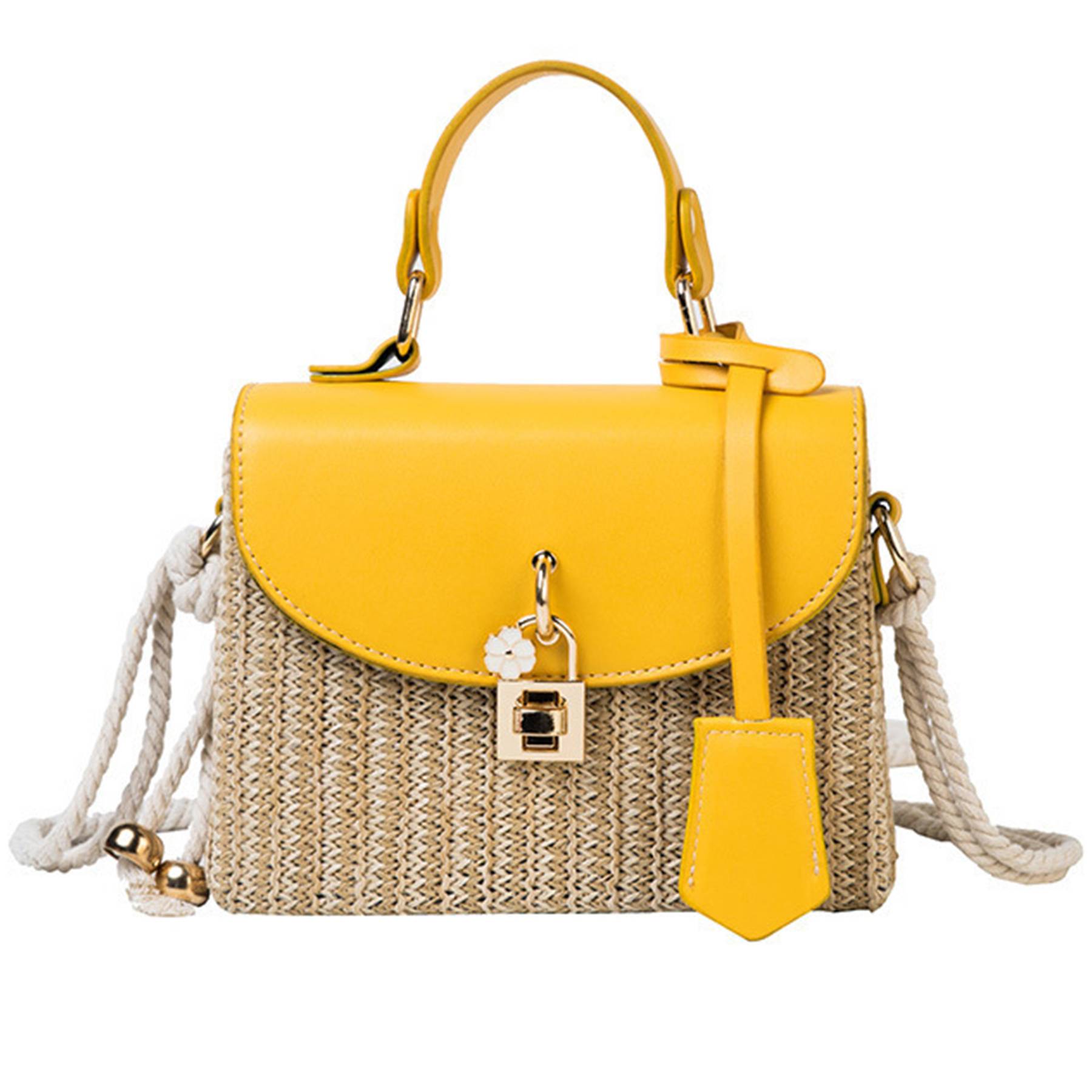 Jute/Burlap Straw Fashion Rattan Shoulder Cross-body bag 6