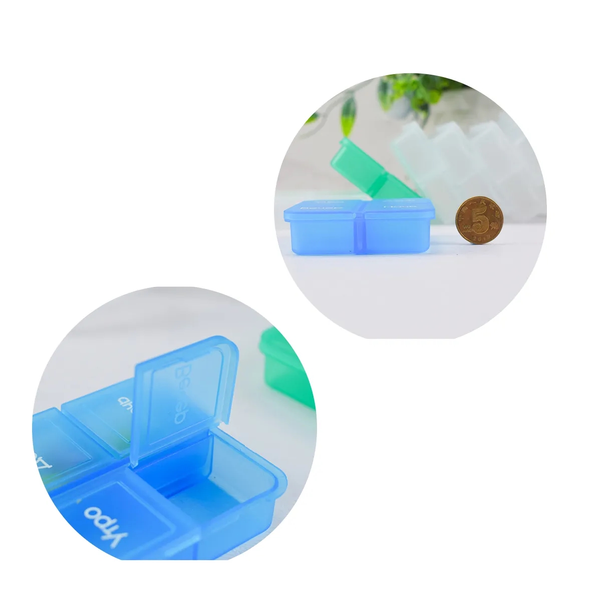 4-Compartment Pill Organizer With Snap Lids 3