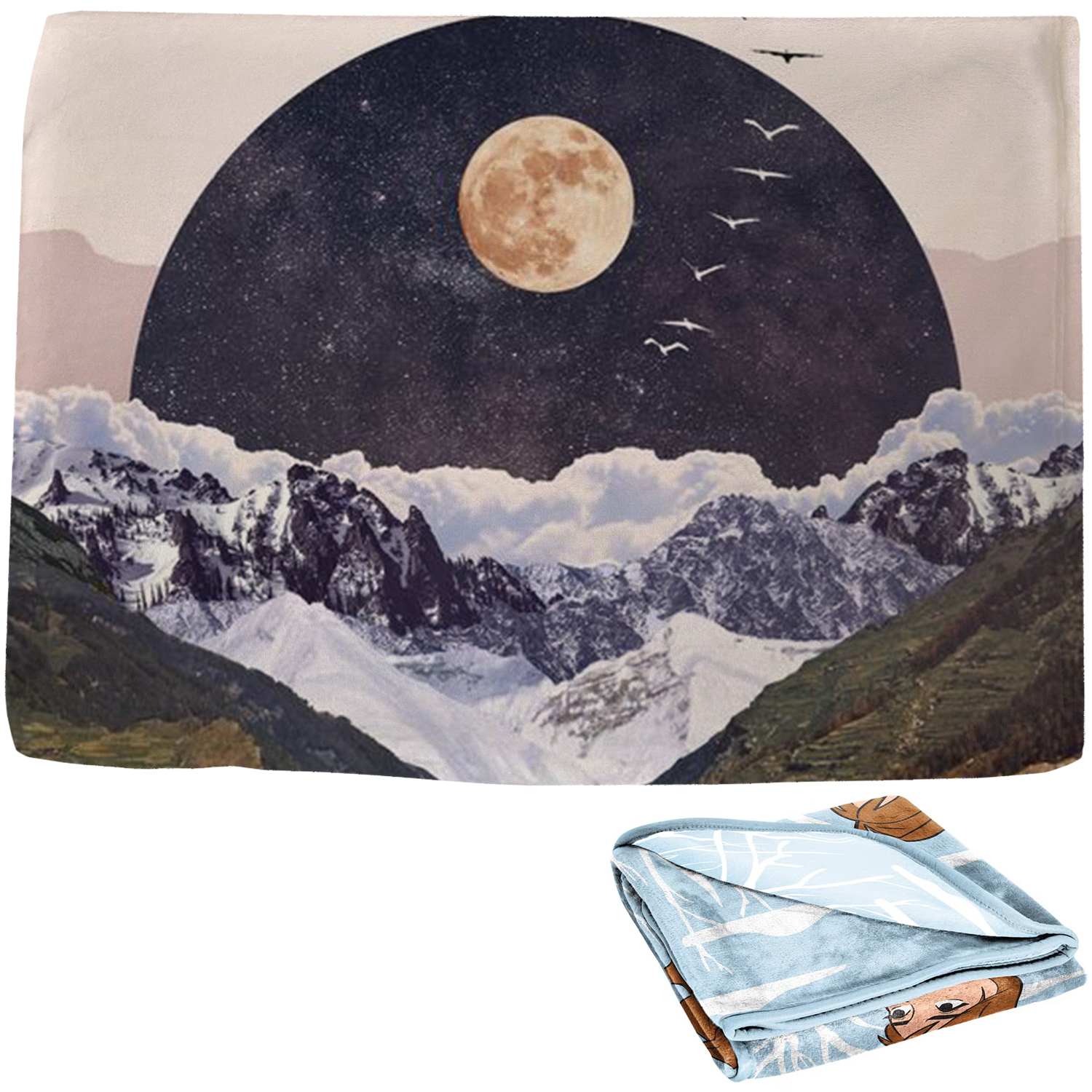 60" x 80" Plush Silk Touch Sublimation Blanket 300 GSM 1