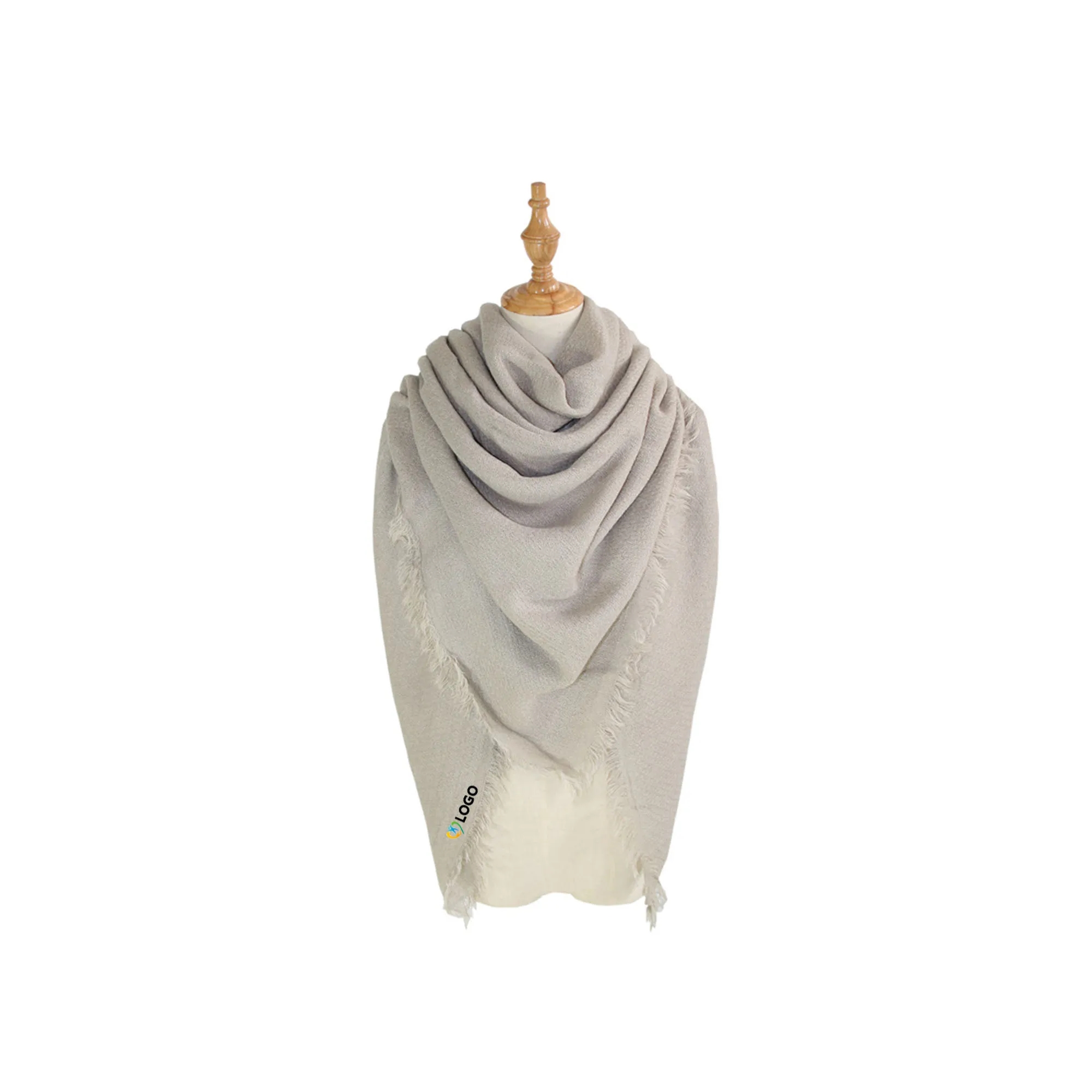 Autumn Winter Keep Warm Pashmina Blanket Solid Color Scarf 4