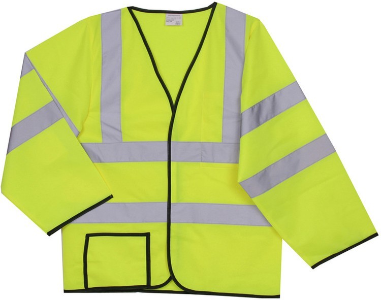 Polyester Yellow Solid Safety Long Sleeve Jersey SV196