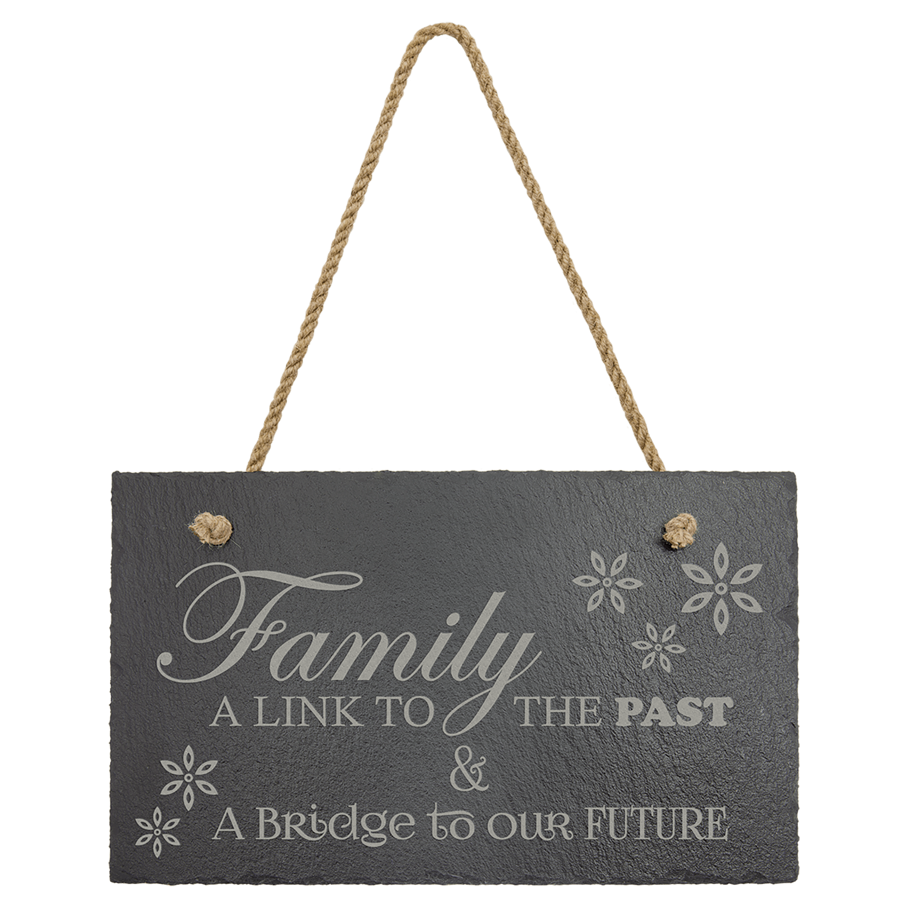 11 3/4" x 7" Rectangle Slate Decor with Hanger String 2
