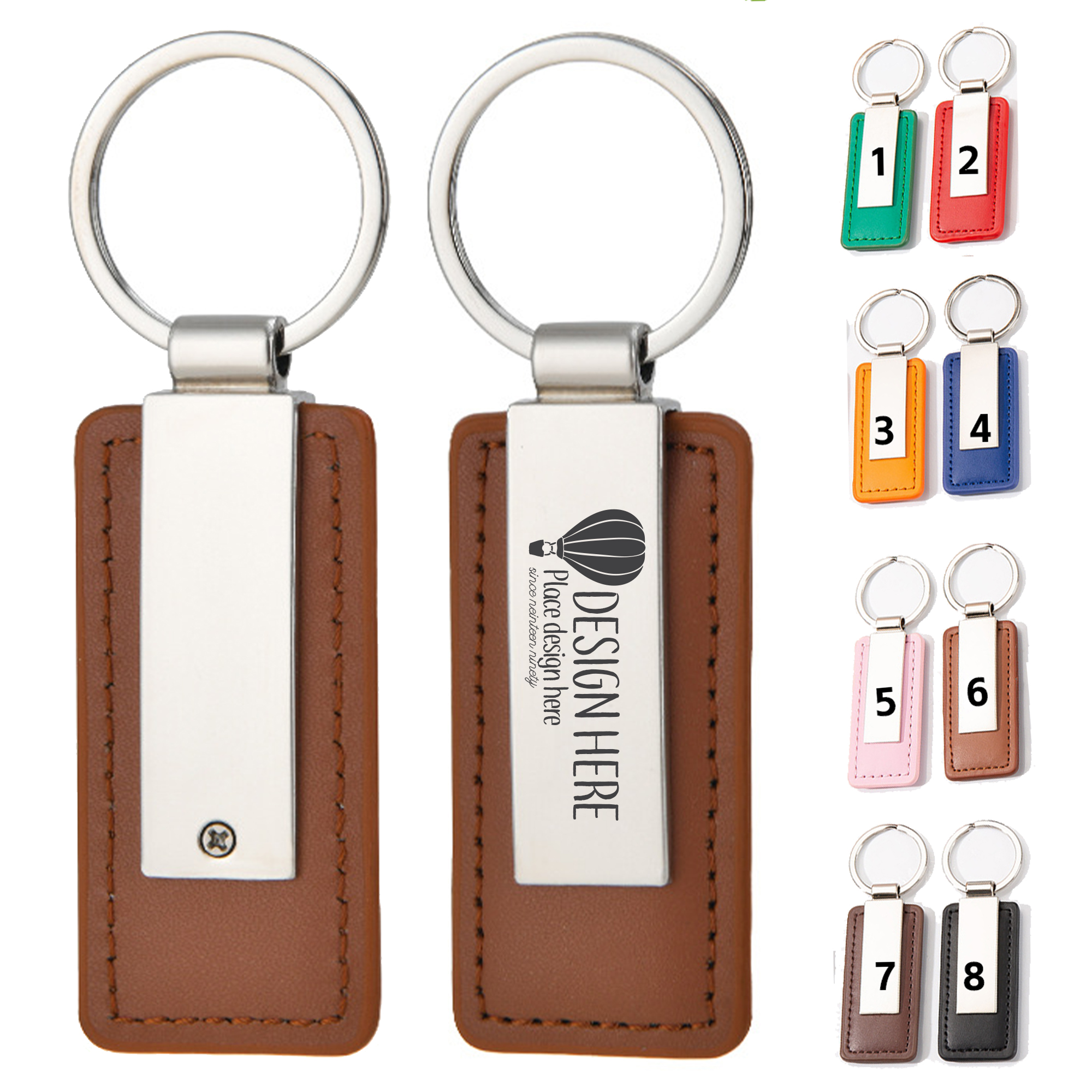 Luxury Car Key Ring with Leather Strap 1