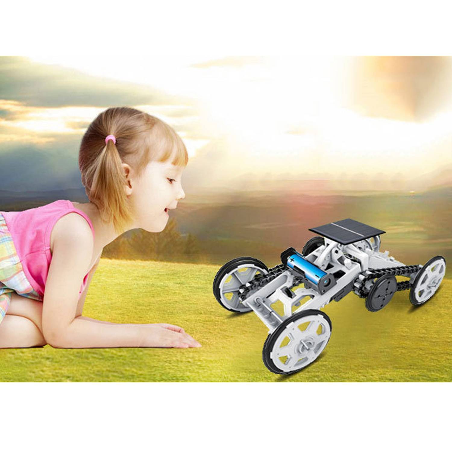 Kids Solar DIY Educational Assembly Car 7
