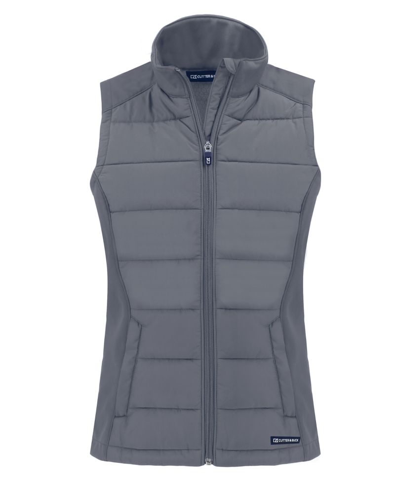 Cutter & Buck Evoke Recycled Honeycomb Fleece Womens Hybrid Full Zip Vest 64