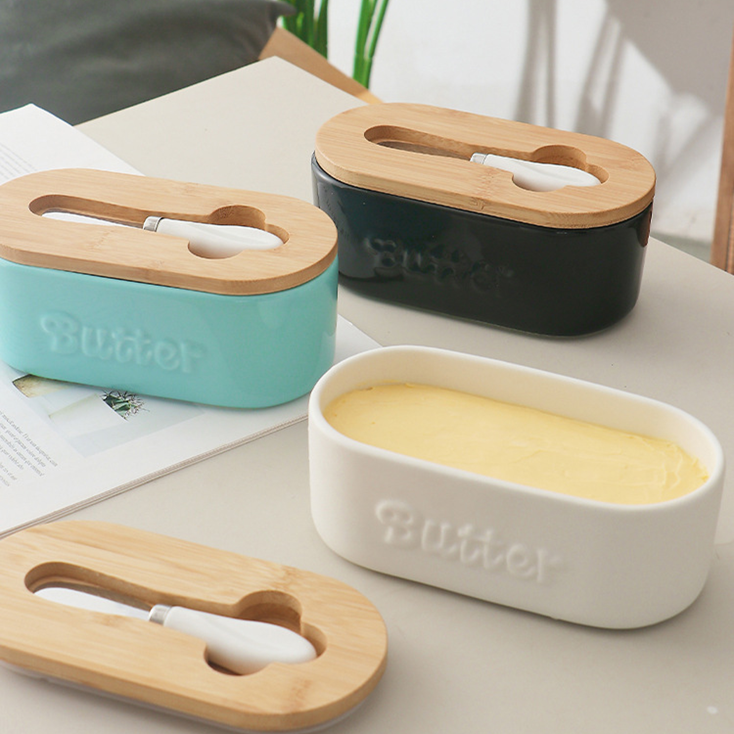 Ceremic Butter Dish w/ Lid 5