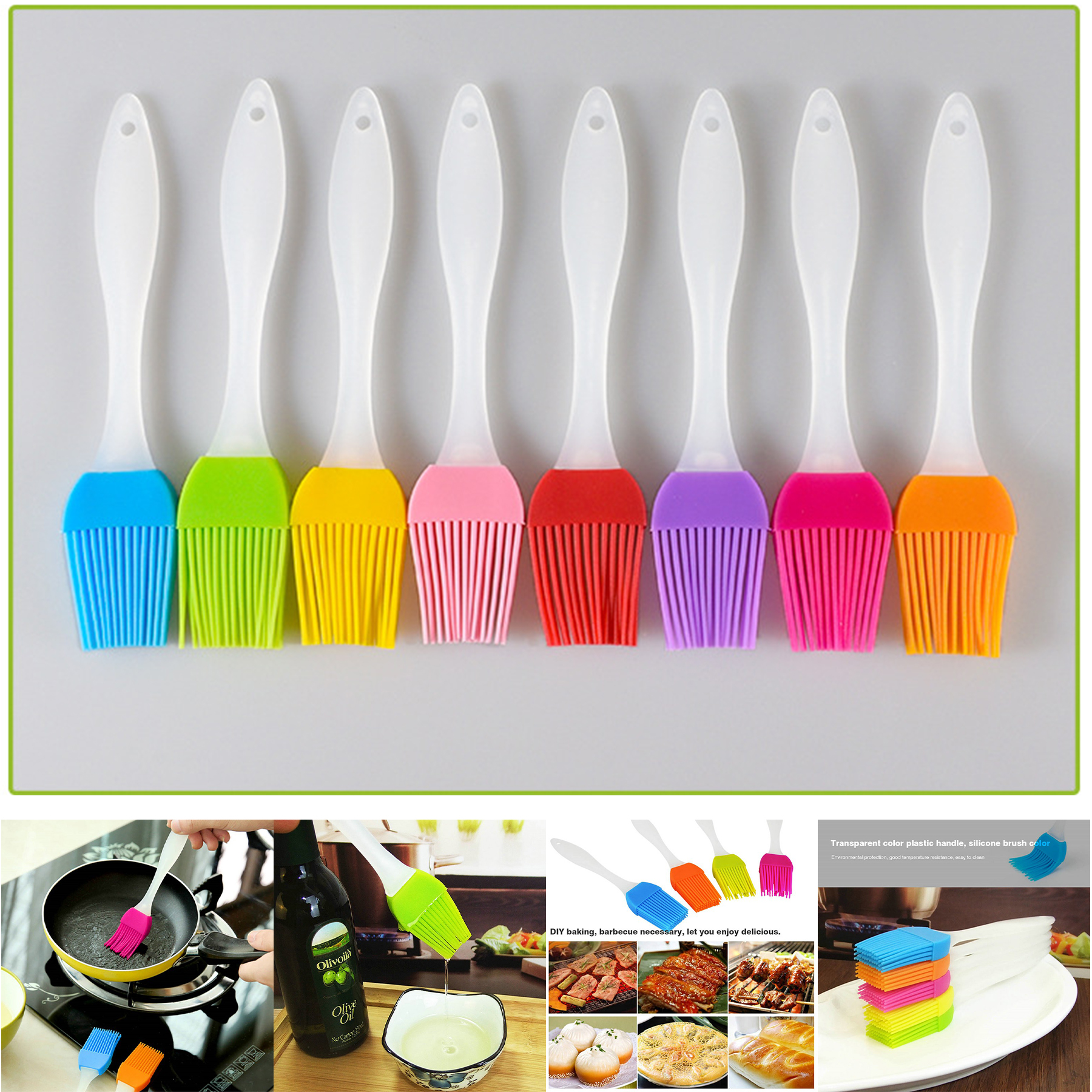 Heat Resisting Silicone BBQ Basting Oil Brush 2