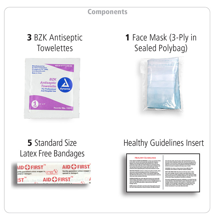 "ORERON" 11 Pcs Antiseptic and Protective First Aid Kit in Zipper Pouch 17