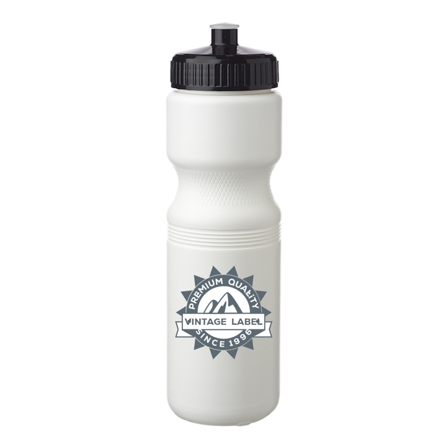 Plastic Water Bottles with Color Push Cap 28 oz.