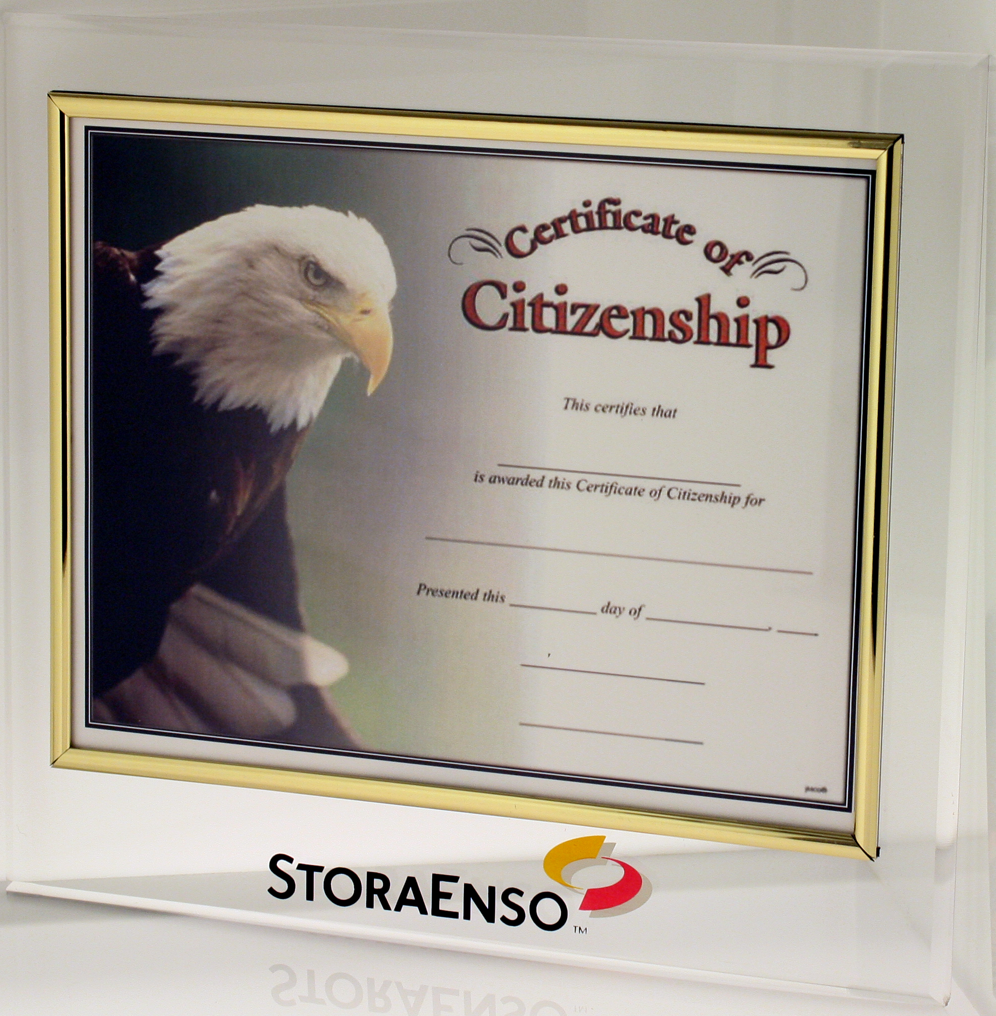 Slide In Certificate Holder with Logo-Acrylic 2
