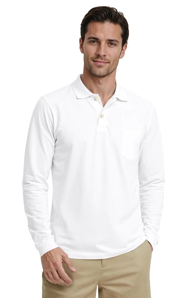 Adult Superblend L/S Pocketed Polo 42