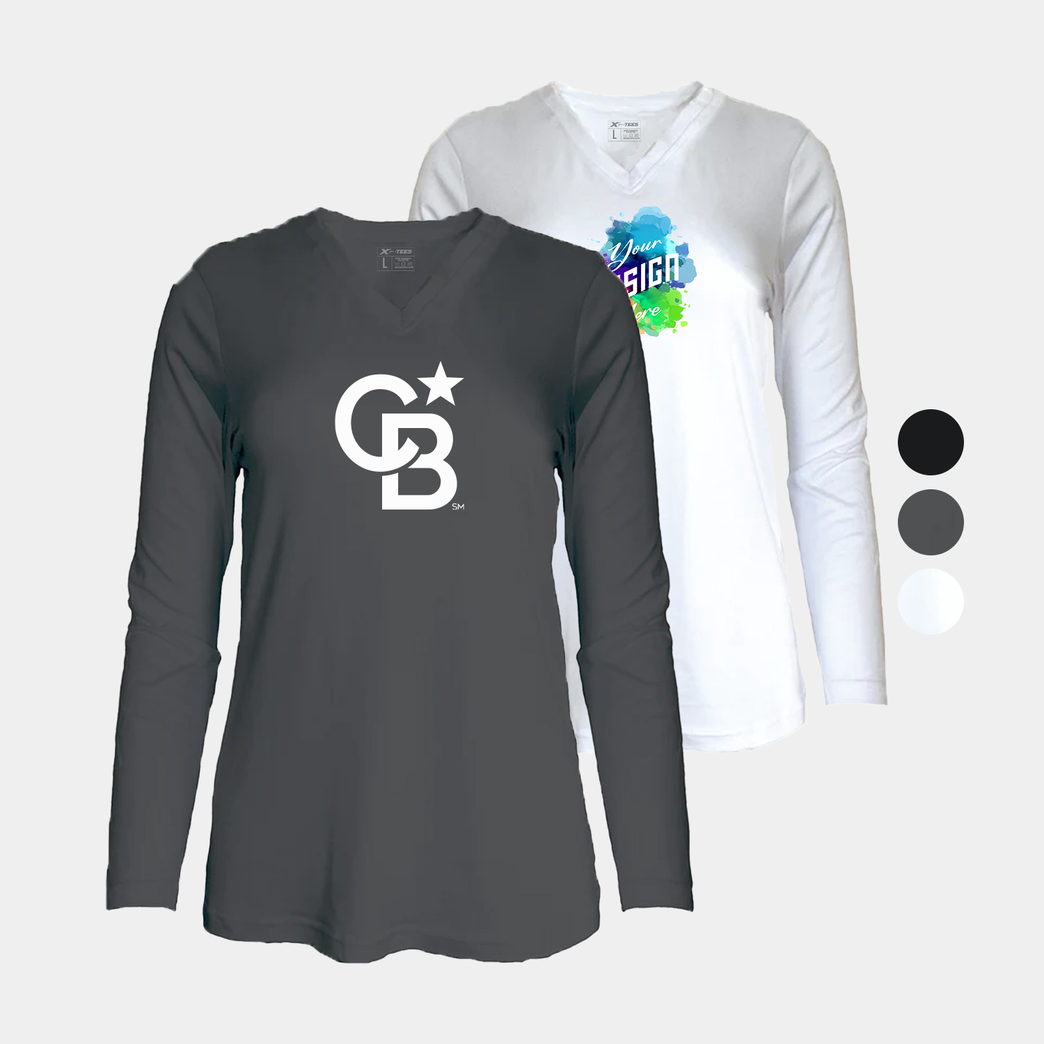 Women's Long Sleeve Jersey V-Neck Tee 2