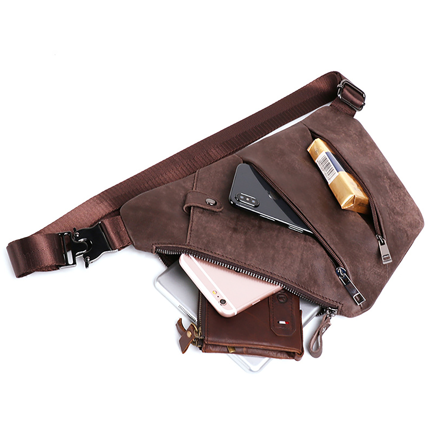 Men's Outdoor Sports Genuine Leather Crossbody Bag 6