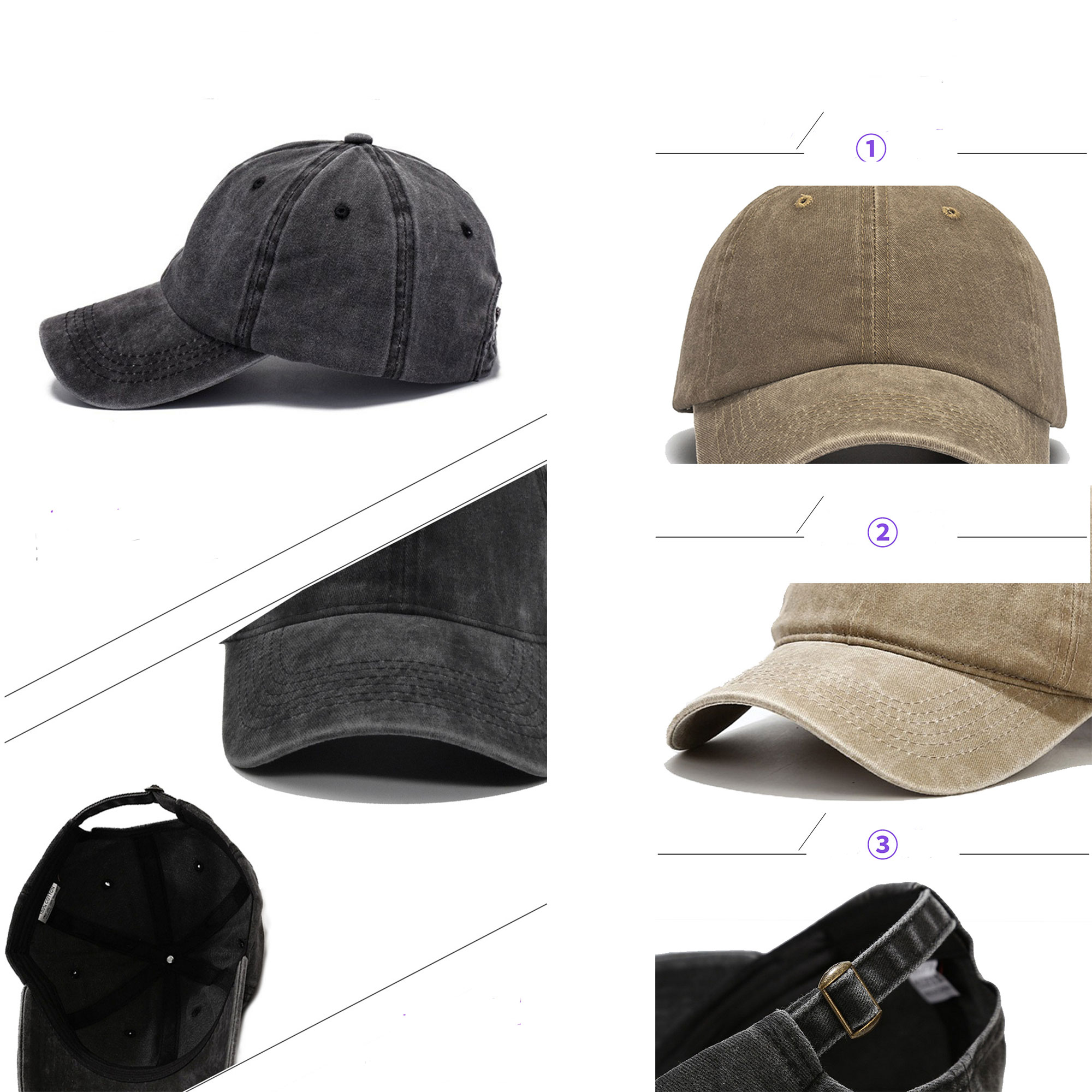 Adjustable Washed Cotton Cap 3