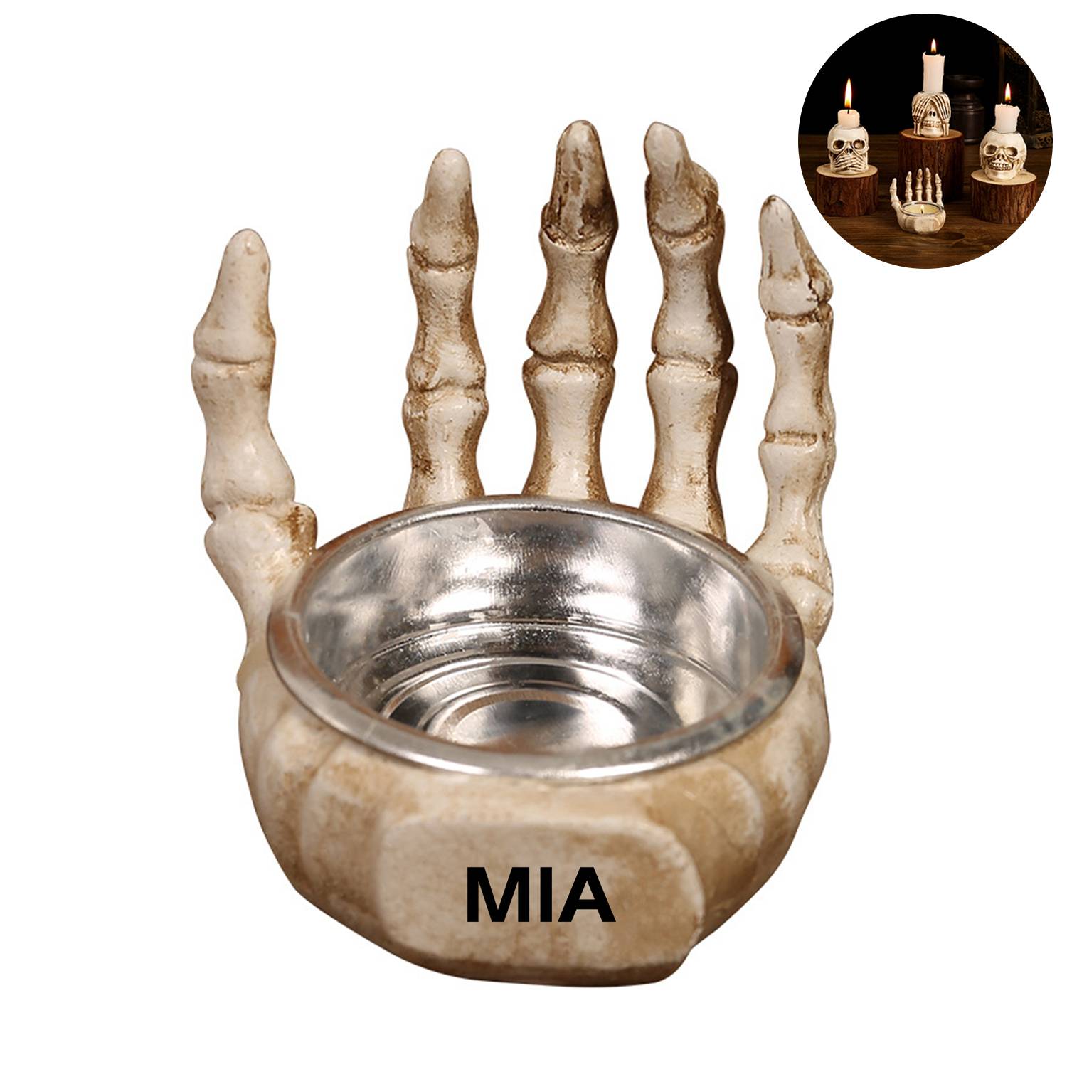 Resin skeleton candle holder four-piece set 1
