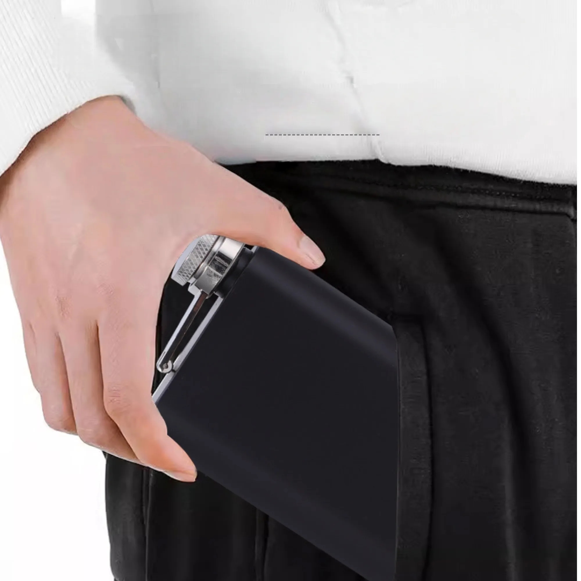 4oz Stainless Steel Pocket Hip Flask Matte Coated Bottle, custom water bottle with logo imprint 3