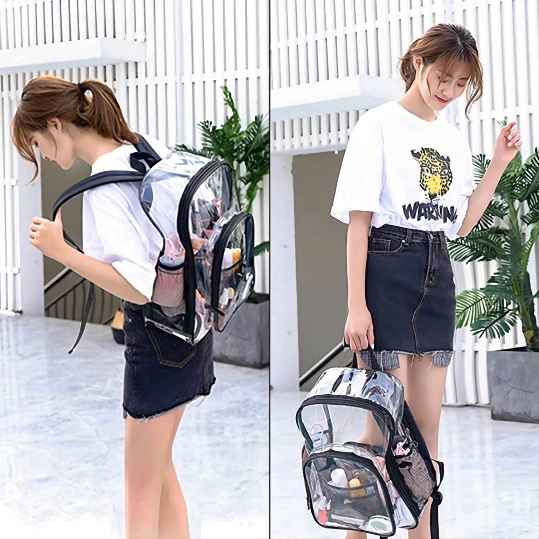 Large Heavy Duty PVC Clear Backpack 2