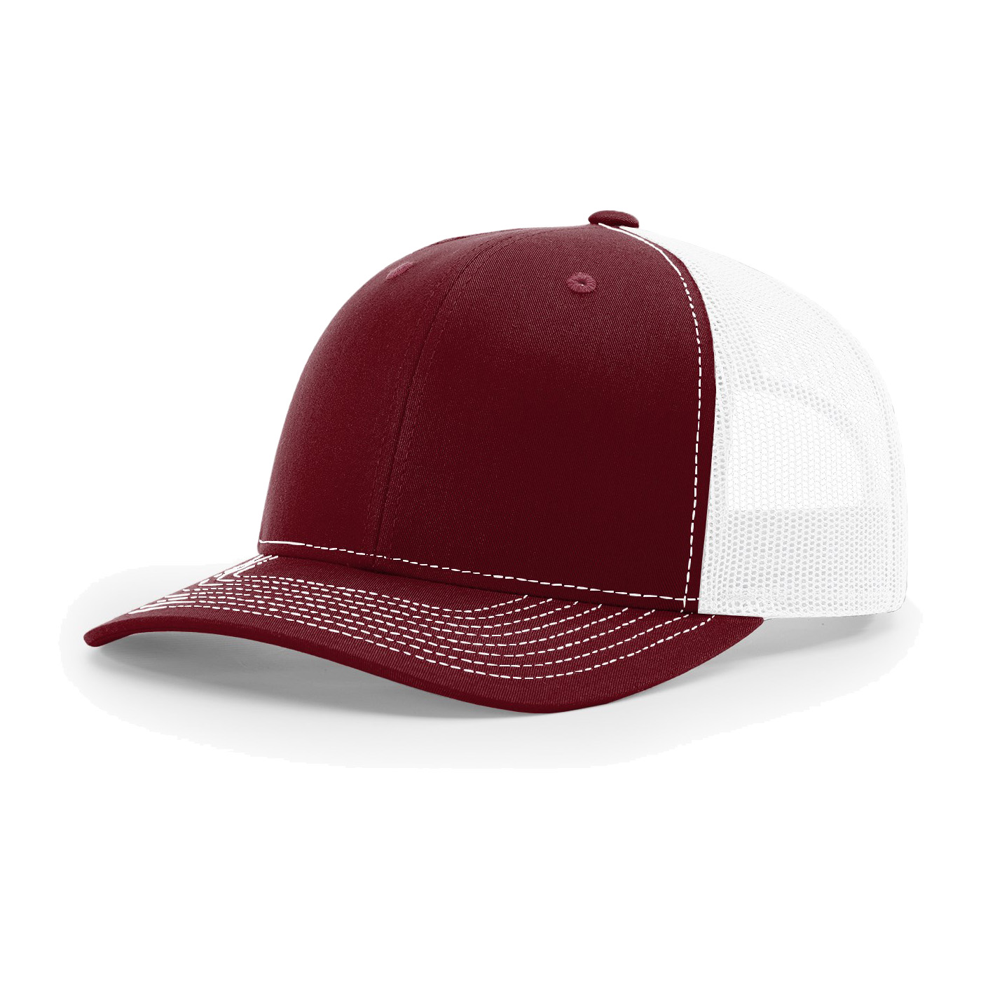 Richardson 112 6-Panel Snapback Trucker Hat w/Leatherette Adhesive Patches or Embroidery 59