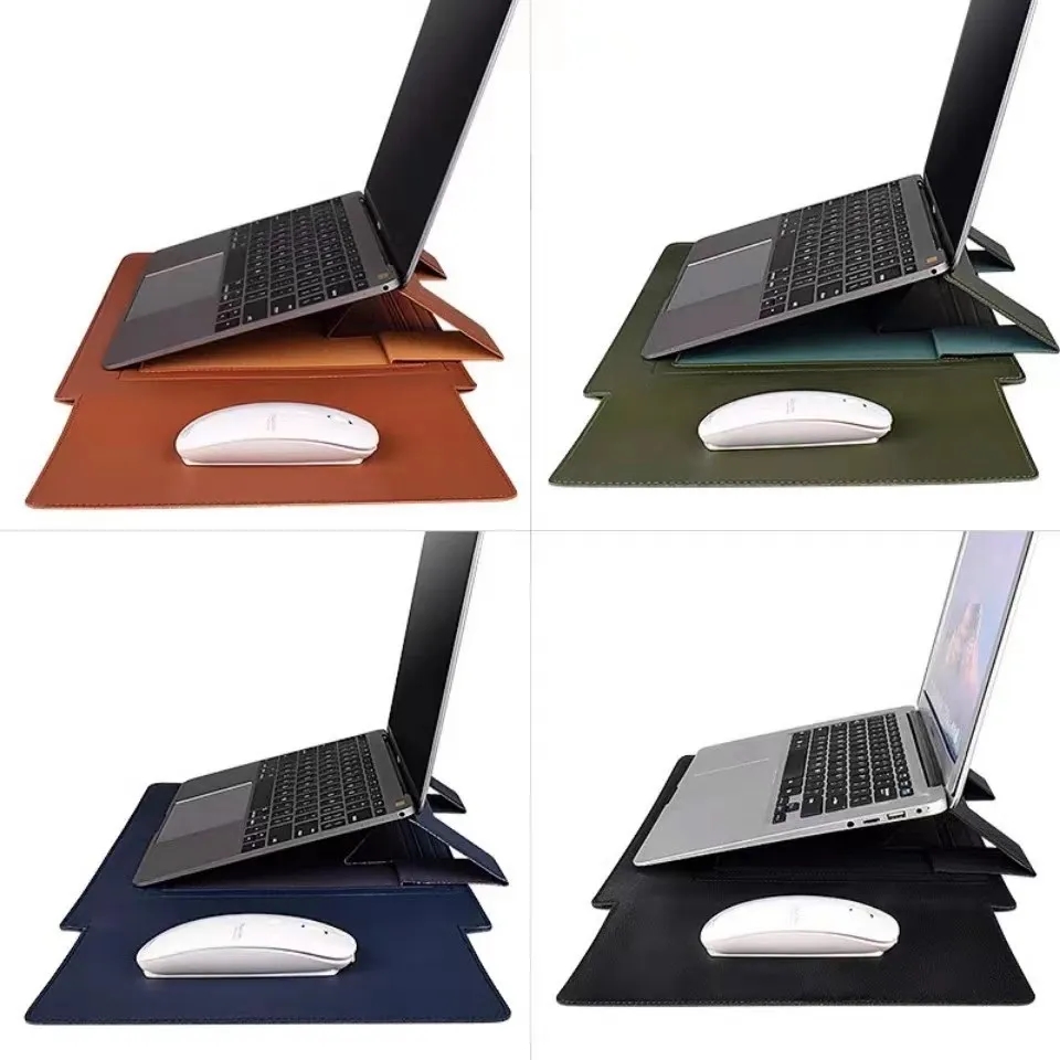 Multifunction Stand Leather Laptop Sleeve 4