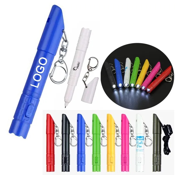 Outdoor Whistle Ballpoint Pens w/ LED Light 7