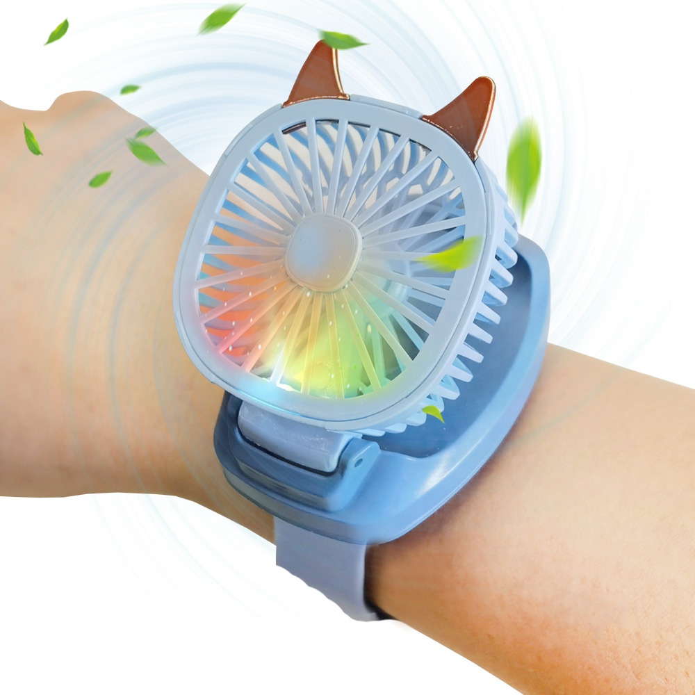 USB Charging 7 LED Light Watch Fan 2