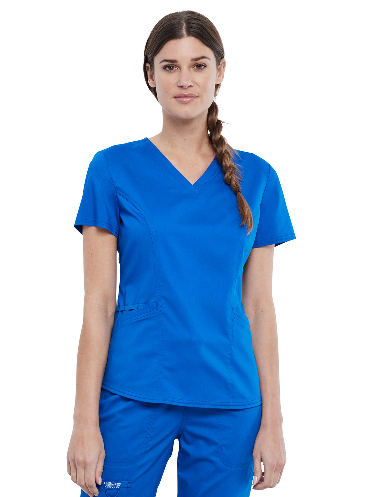 Cherokee - Workwear Revolution - Women's 2-Pocket V-Neck Top 2