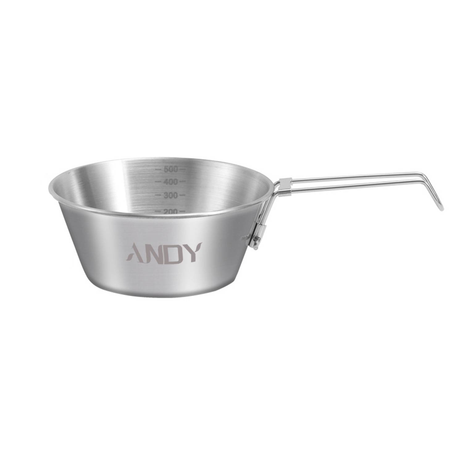 Stainless Steel Camping Bowl w/ Foldable Handle 4