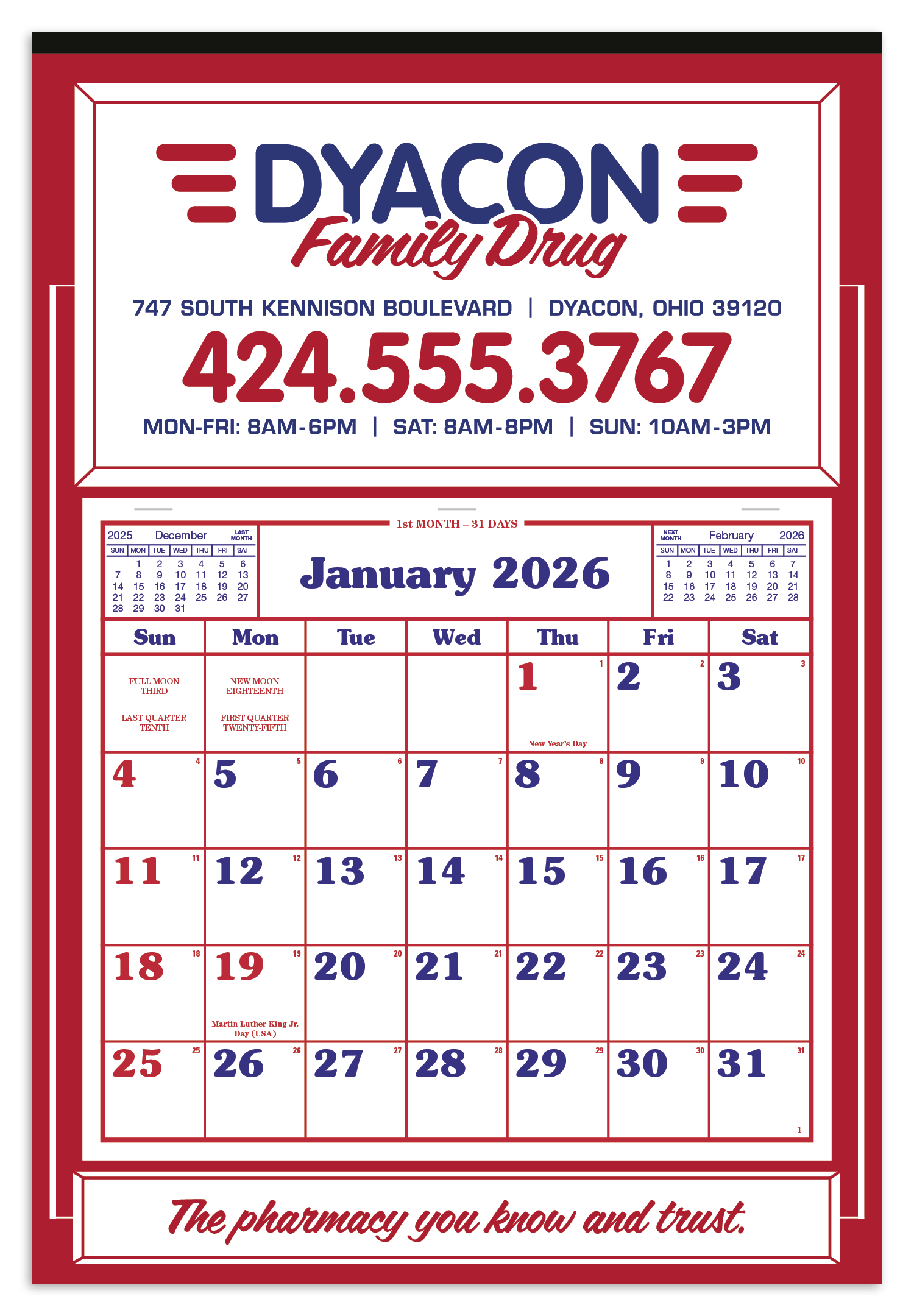 Skinner & Kennedy® Apron Calendar 105