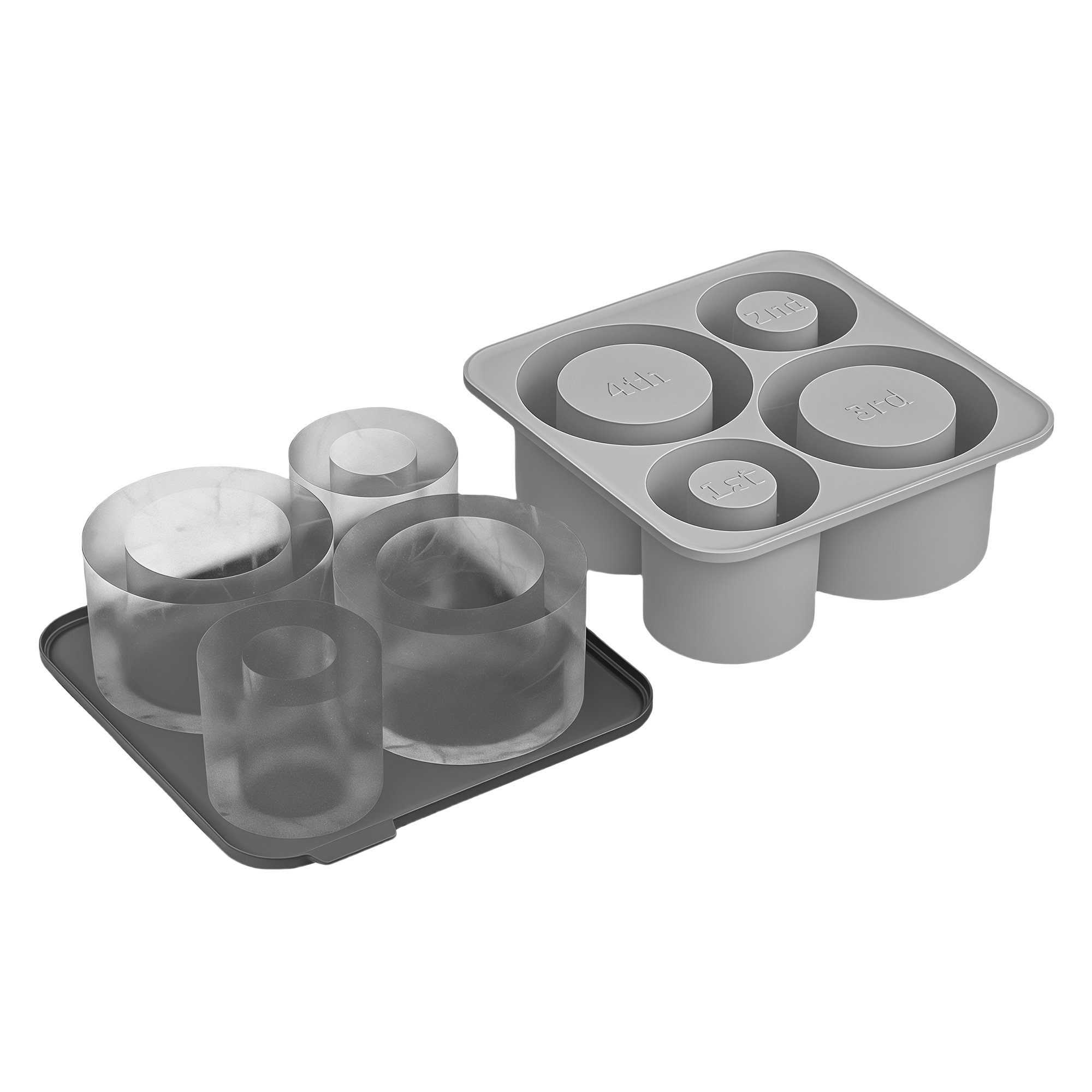 4-in-1 Square Ice Cube Tray with Lid 5
