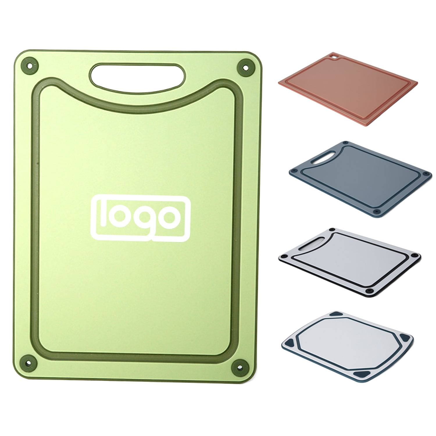 Recyclable PP Cutting Board-Veggies & Meat w/Juice Groove