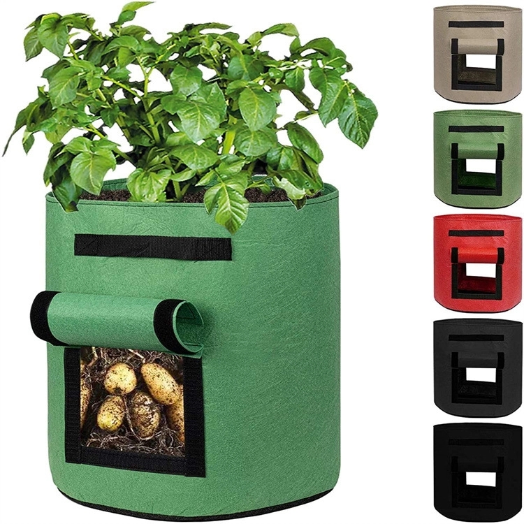 7 Gallons Non-woven Potato Vegetable Grow Bag With Handle 2