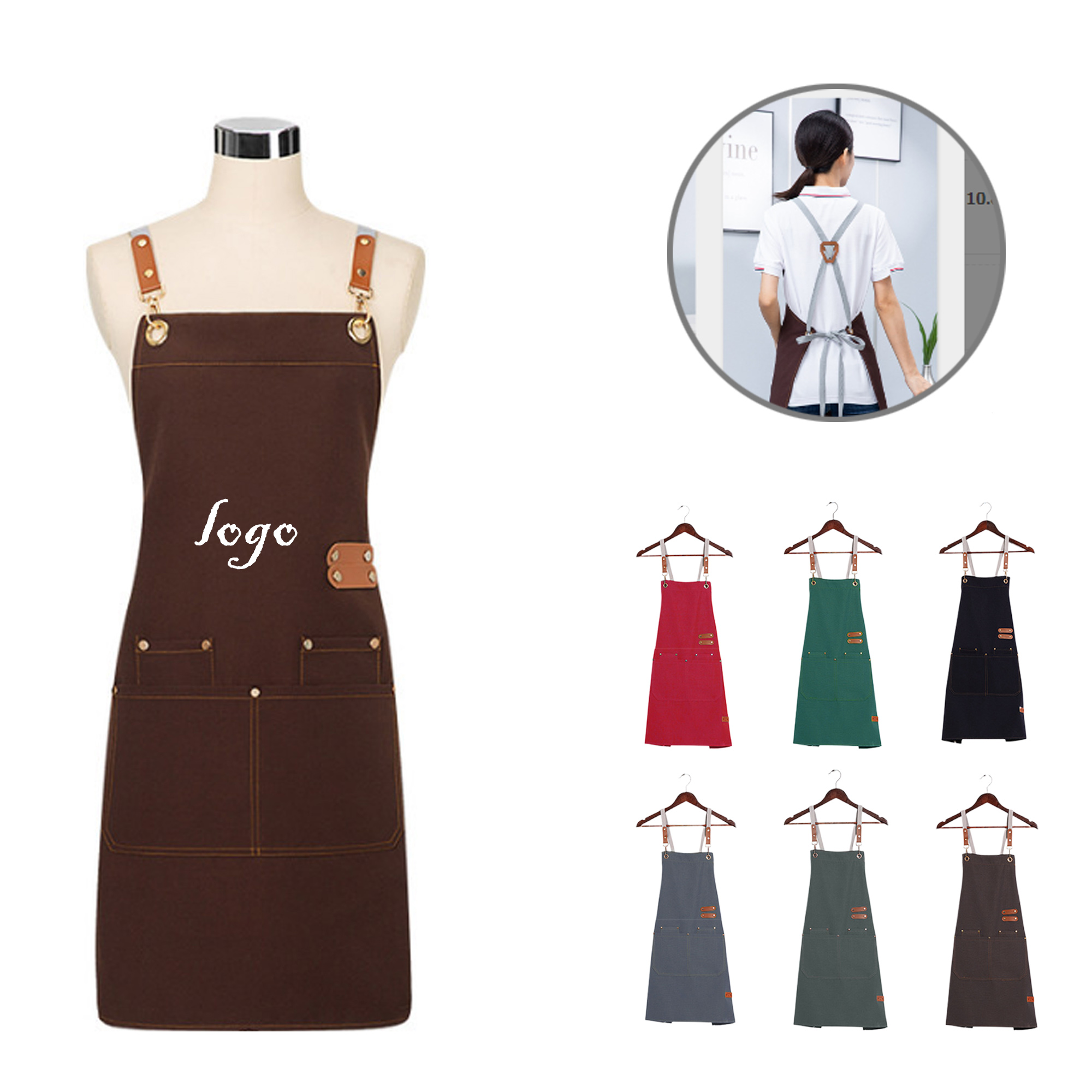 MOQ25 Waterproof Oilproof Canvas Apron 1