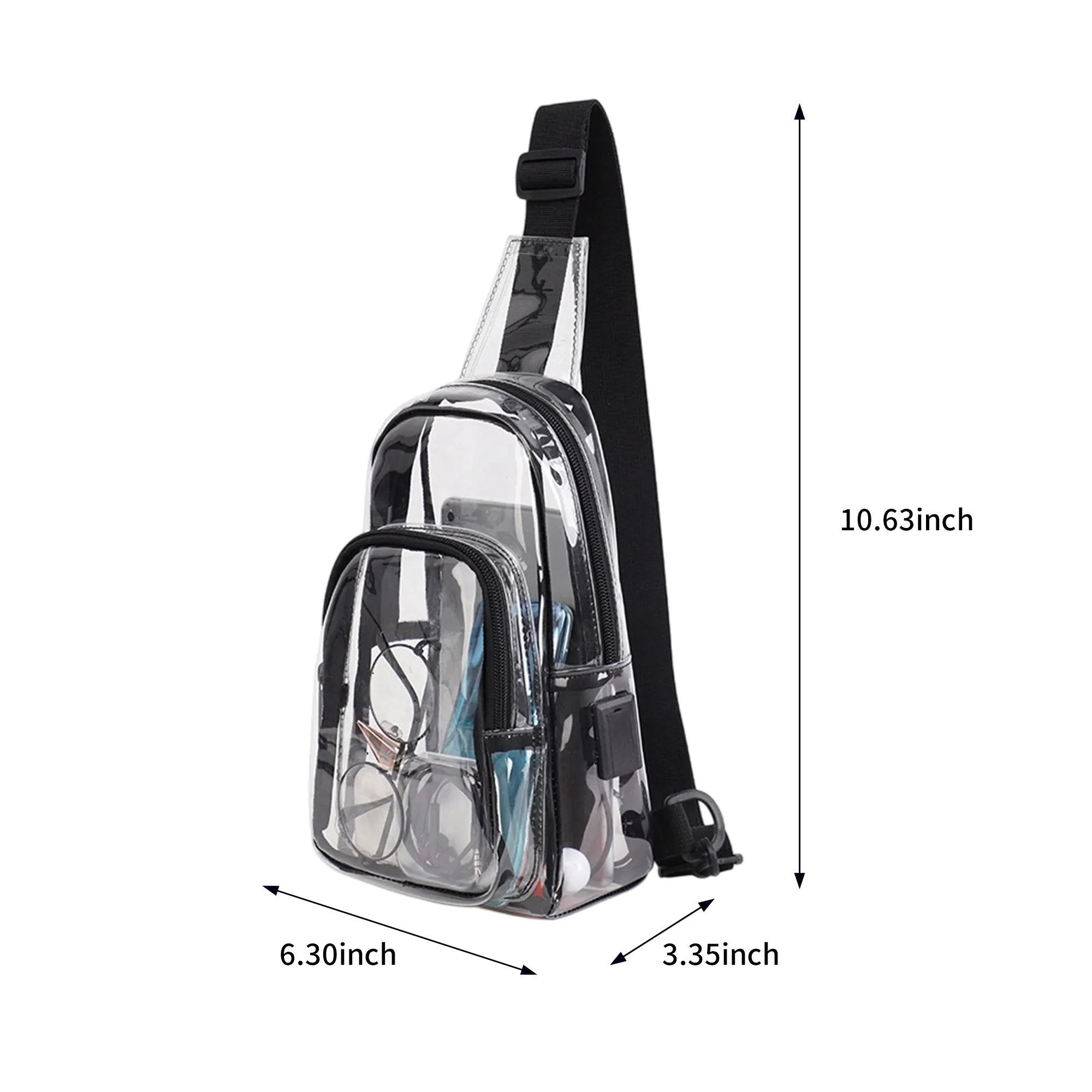 MOQ 50 Transparent PVC Chest Bag with Large Capacity 5