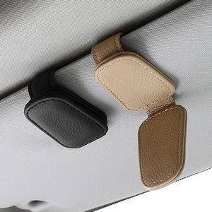Triangle PU Leather Glasses Storage Clip With Magnetic Suction 4