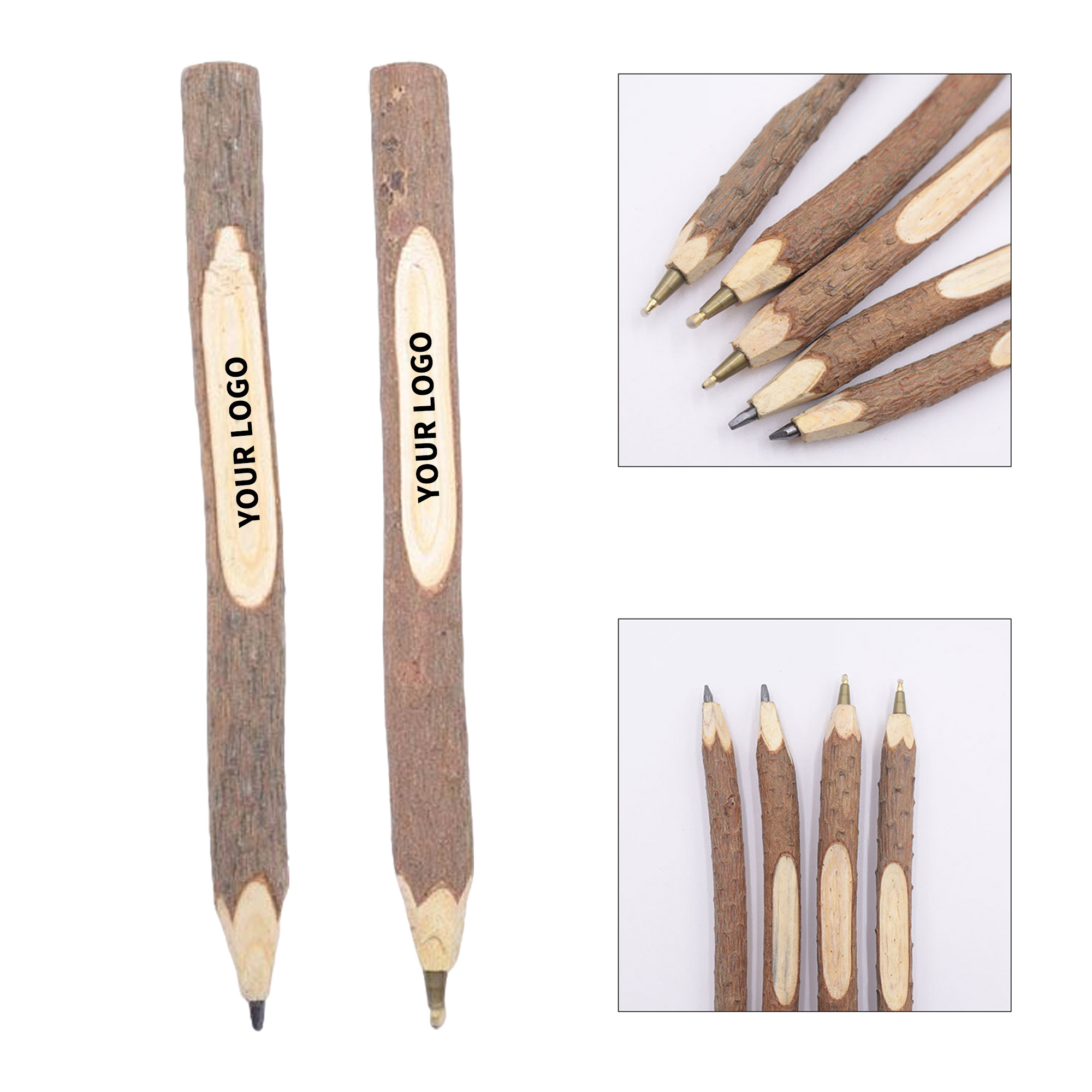 Natural Bark Ballpoint Pen Pencil Set 1