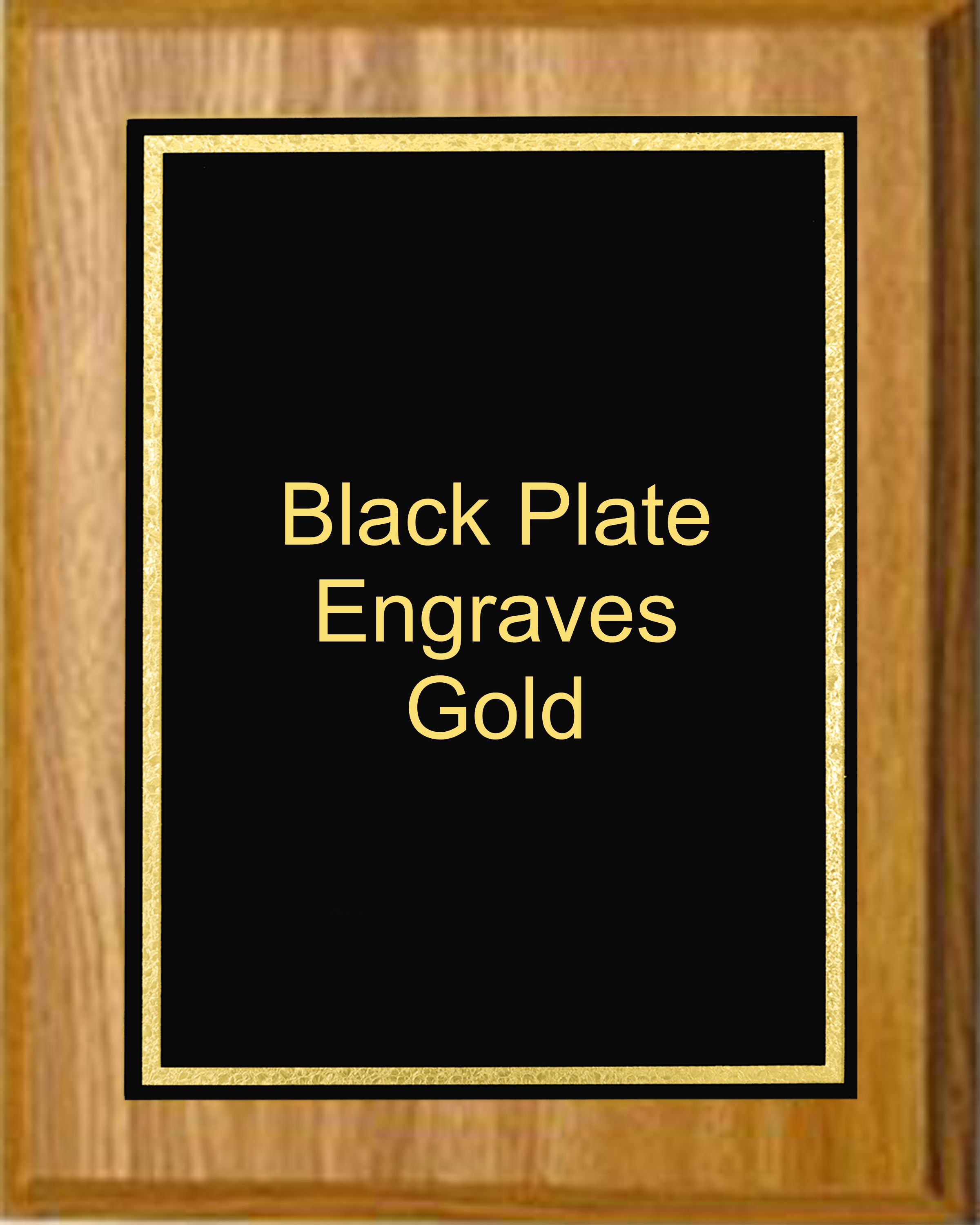 5" x 7" Oak Finish Plaque with a Black Florentine Plate 1