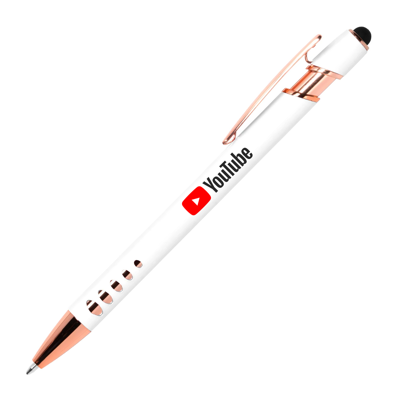 Stylus-4563 Ballpoint Soft Touch Pens with Rose Gold Trims 4